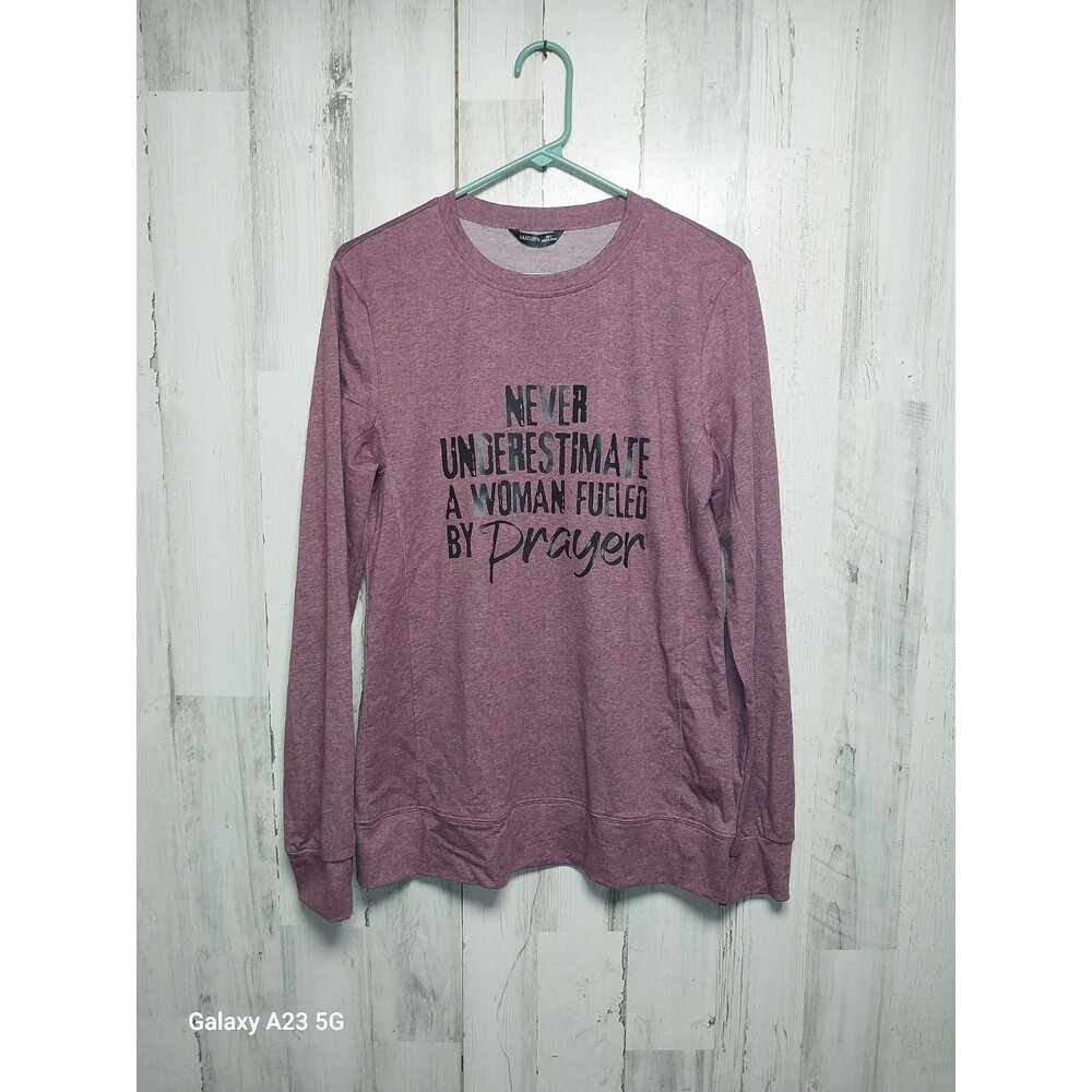 Lilicloth Women's Large Never Underestimate Burgundy Sweatshirt